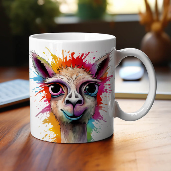 Színes láma bögre